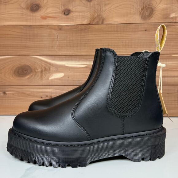 Dr Martens 2976 Quad Chelsea Boots Platform Black Womens Size 11 - Mens 10 Vegan - Picture 10 of 15